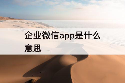 企业微信app是什么意思