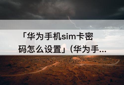 「华为手机sim卡密码怎么设置」(华为手机sim卡密码怎么设置在哪里)