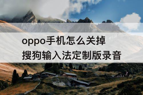 oppo手机怎么关掉搜狗输入法定制版录音