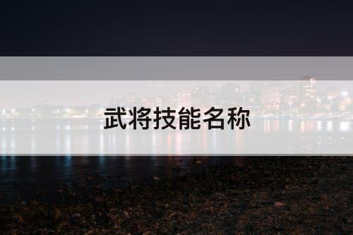 武将技能名称