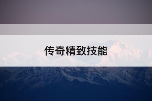 传奇精致技能