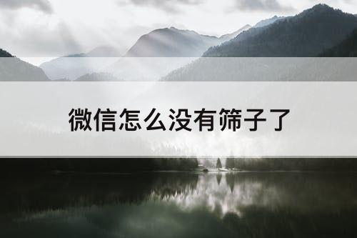 微信怎么没有筛子了