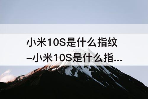 小米10S是什么指纹-小米10S是什么指纹解锁