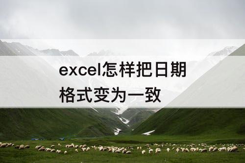 excel怎样把日期格式变为一致