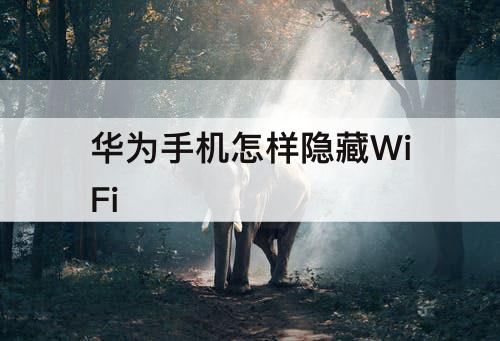华为手机怎样隐藏WiFi