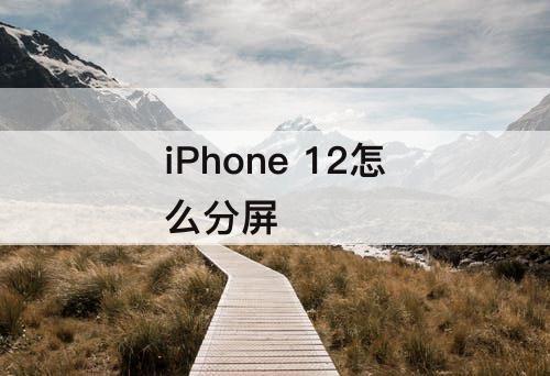 iPhone 12怎么分屏