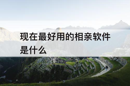 现在最好用的相亲软件是什么
