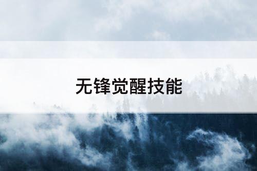 无锋觉醒技能