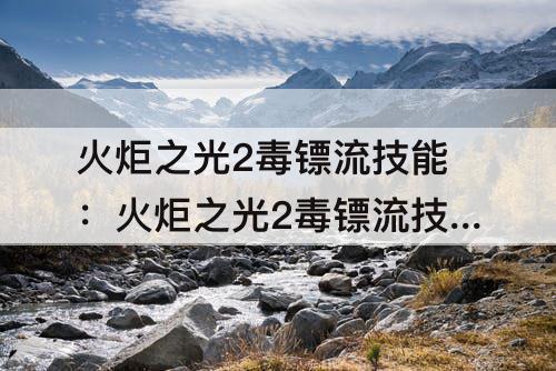 火炬之光2毒镖流技能：火炬之光2毒镖流技能加点