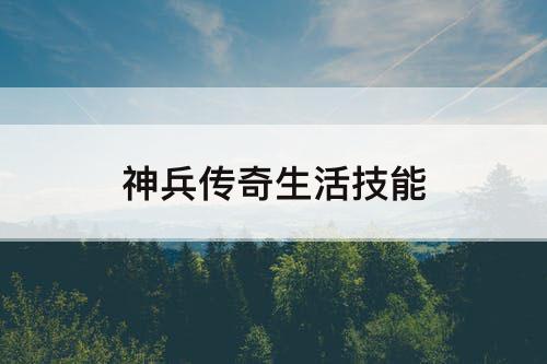 神兵传奇生活技能