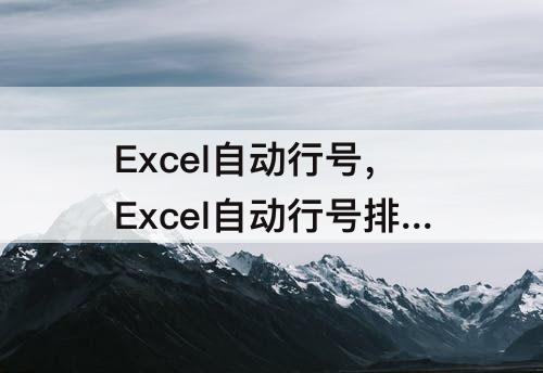 Excel自动行号，Excel自动行号排序