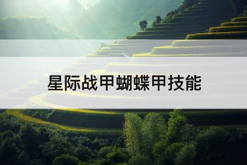 星际战甲蝴蝶甲技能