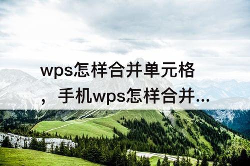 wps怎样合并单元格，手机wps怎样合并单元格