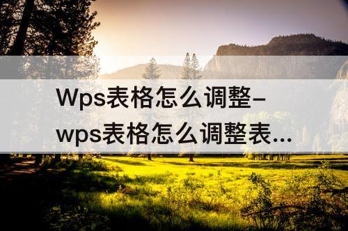 Wps表格怎么调整-wps表格怎么调整表格行高与行宽