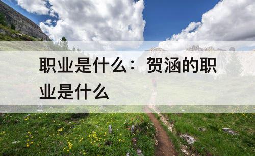 职业是什么：贺涵的职业是什么