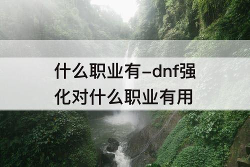 什么职业有-dnf强化对什么职业有用