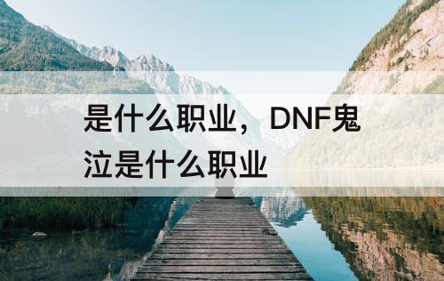 是什么职业，DNF鬼泣是什么职业