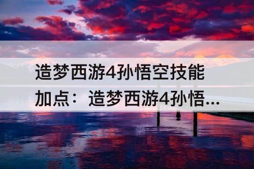 造梦西游4孙悟空技能加点：造梦西游4孙悟空技能加点拳系