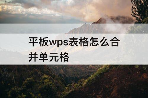 平板wps表格怎么合并单元格