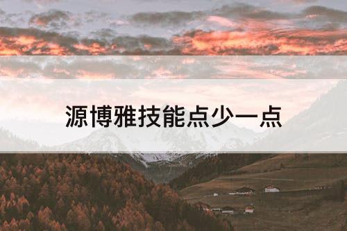 源博雅技能点少一点