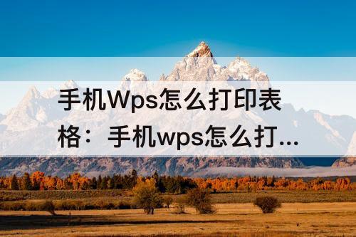 手机Wps怎么打印表格：手机wps怎么打印表格在一张A4纸上