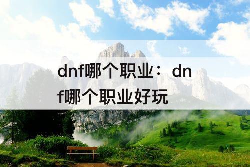 dnf哪个职业：dnf哪个职业好玩