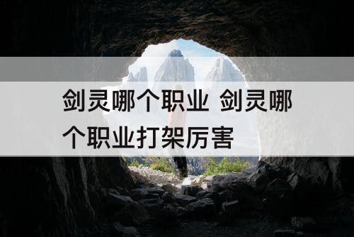 剑灵哪个职业 剑灵哪个职业打架厉害