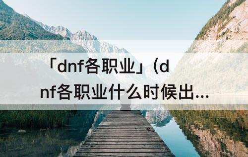 「dnf各职业」(dnf各职业什么时候出的)