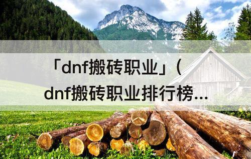 「dnf搬砖职业」(dnf搬砖职业排行榜100级)