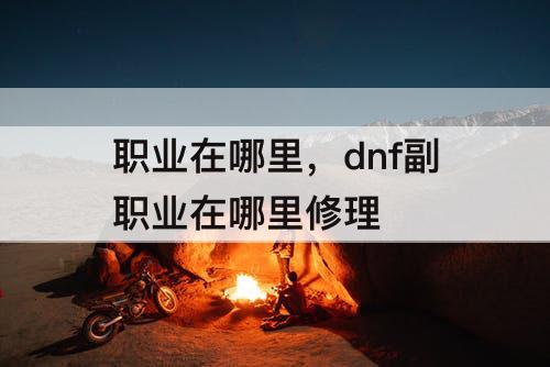 职业在哪里，dnf副职业在哪里修理