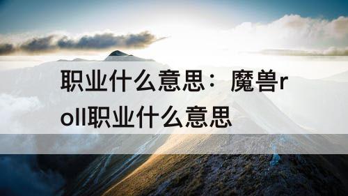 职业什么意思：魔兽roll职业什么意思