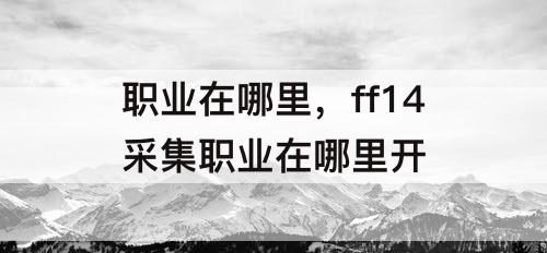 职业在哪里，ff14采集职业在哪里开