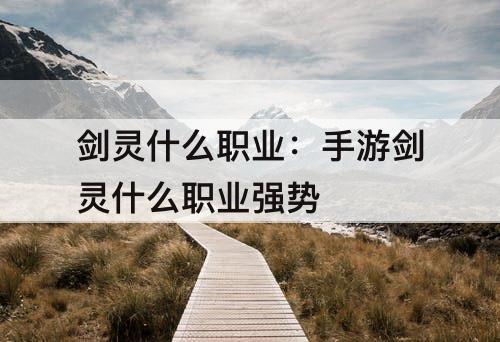 剑灵什么职业：手游剑灵什么职业强势