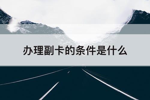 办理副卡的条件是什么