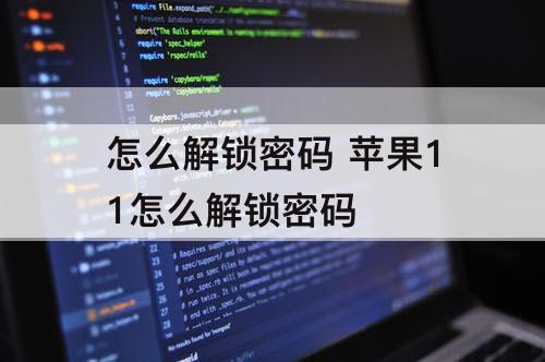 怎么解锁密码 苹果11怎么解锁密码