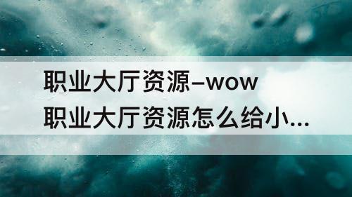 职业大厅资源-wow职业大厅资源怎么给小号