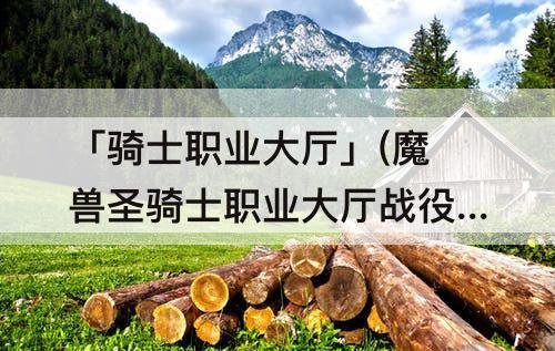 「骑士职业大厅」(魔兽圣骑士职业大厅战役没有了)
