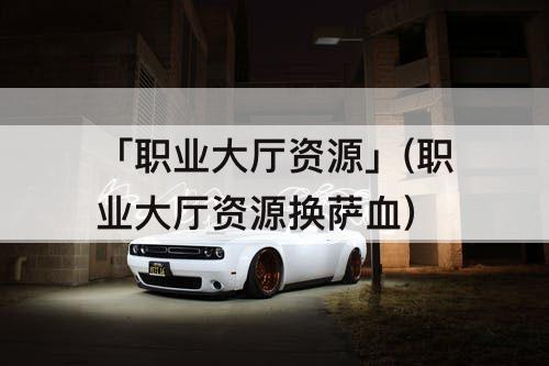 「职业大厅资源」(职业大厅资源换萨血)