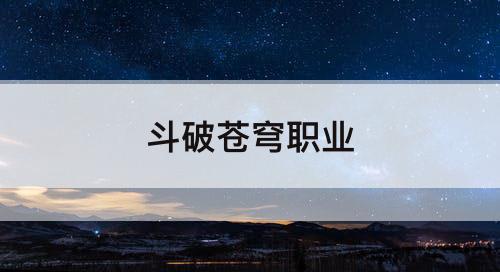 斗破苍穹职业