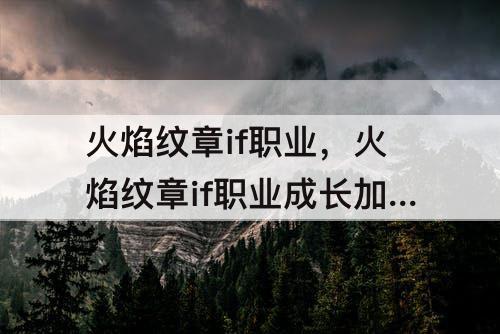 火焰纹章if职业，火焰纹章if职业成长加成