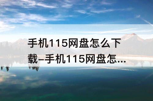 手机115网盘怎么下载-手机115网盘怎么下载种子
