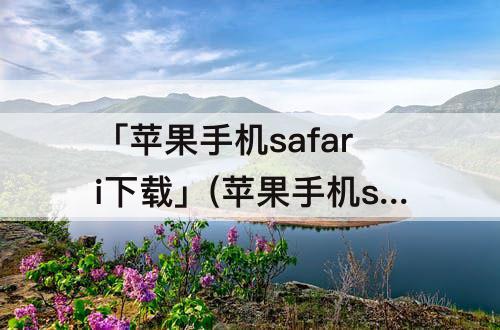 「苹果手机safari下载」(苹果手机safari下载的文件找不到)