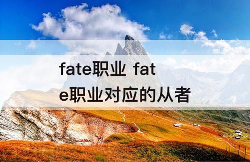 fate职业 fate职业对应的从者