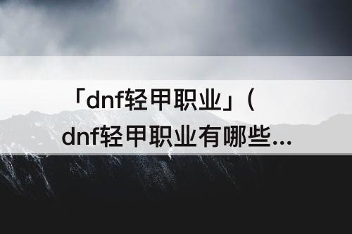 「dnf轻甲职业」(dnf轻甲职业有哪些)