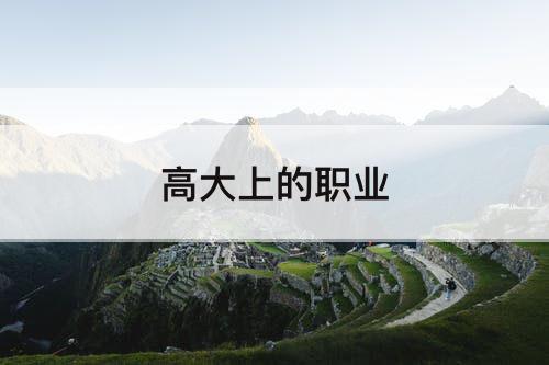 高大上的职业