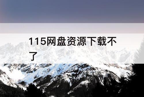 115网盘资源下载不了