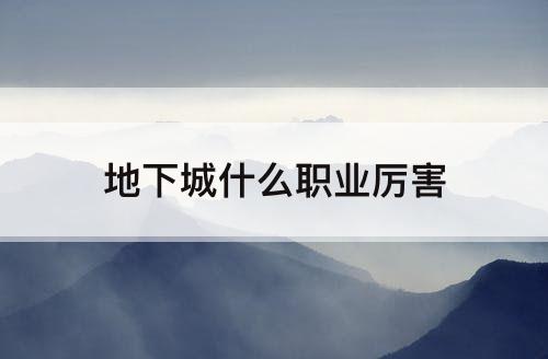地下城什么职业厉害