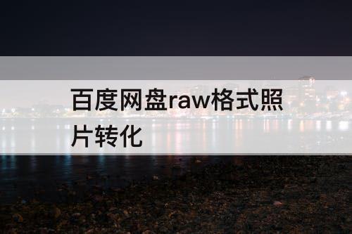 百度网盘raw格式照片转化