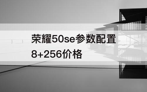 荣耀50se参数配置8+256价格