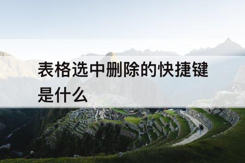 表格选中删除的快捷键是什么